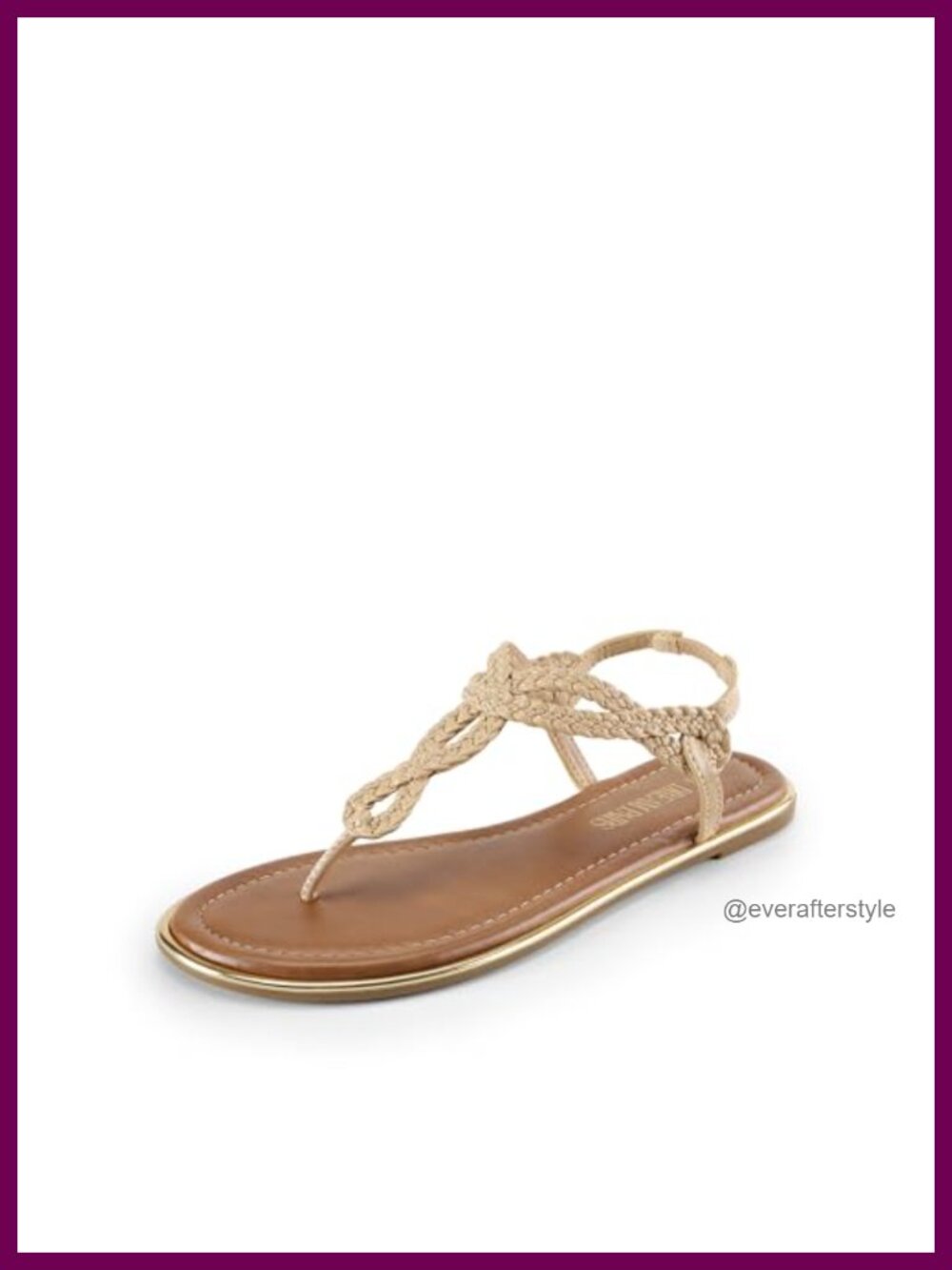 Women's Faux Leather T-Strap Flat Sandals Braided Slingback Beach Shoes